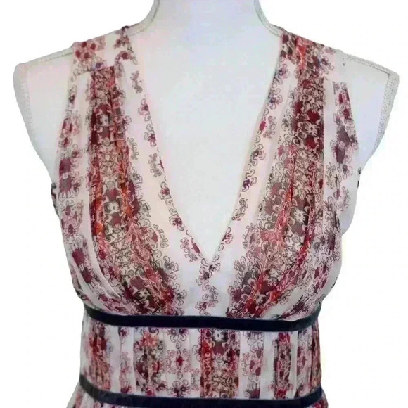 Vintage Abercrombie & Fitch Floral Chiffon Fit & Flare Mini Dress – Size Small - Picture 2 of 8